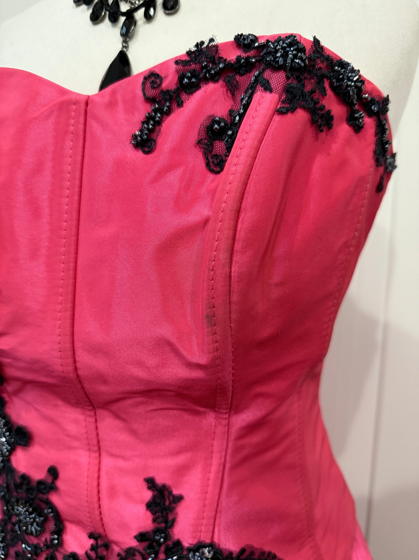 Pink&black dress set