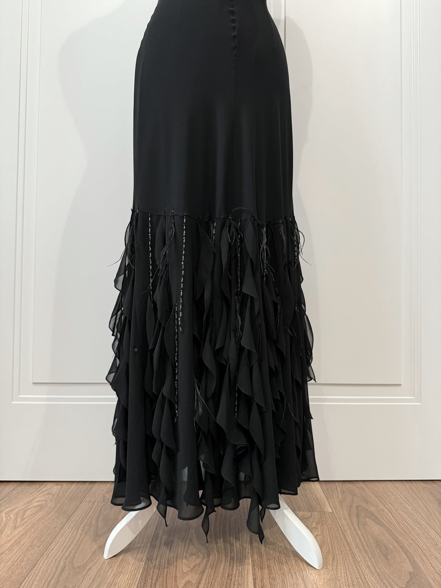 Black Ruffled Maxi Dress