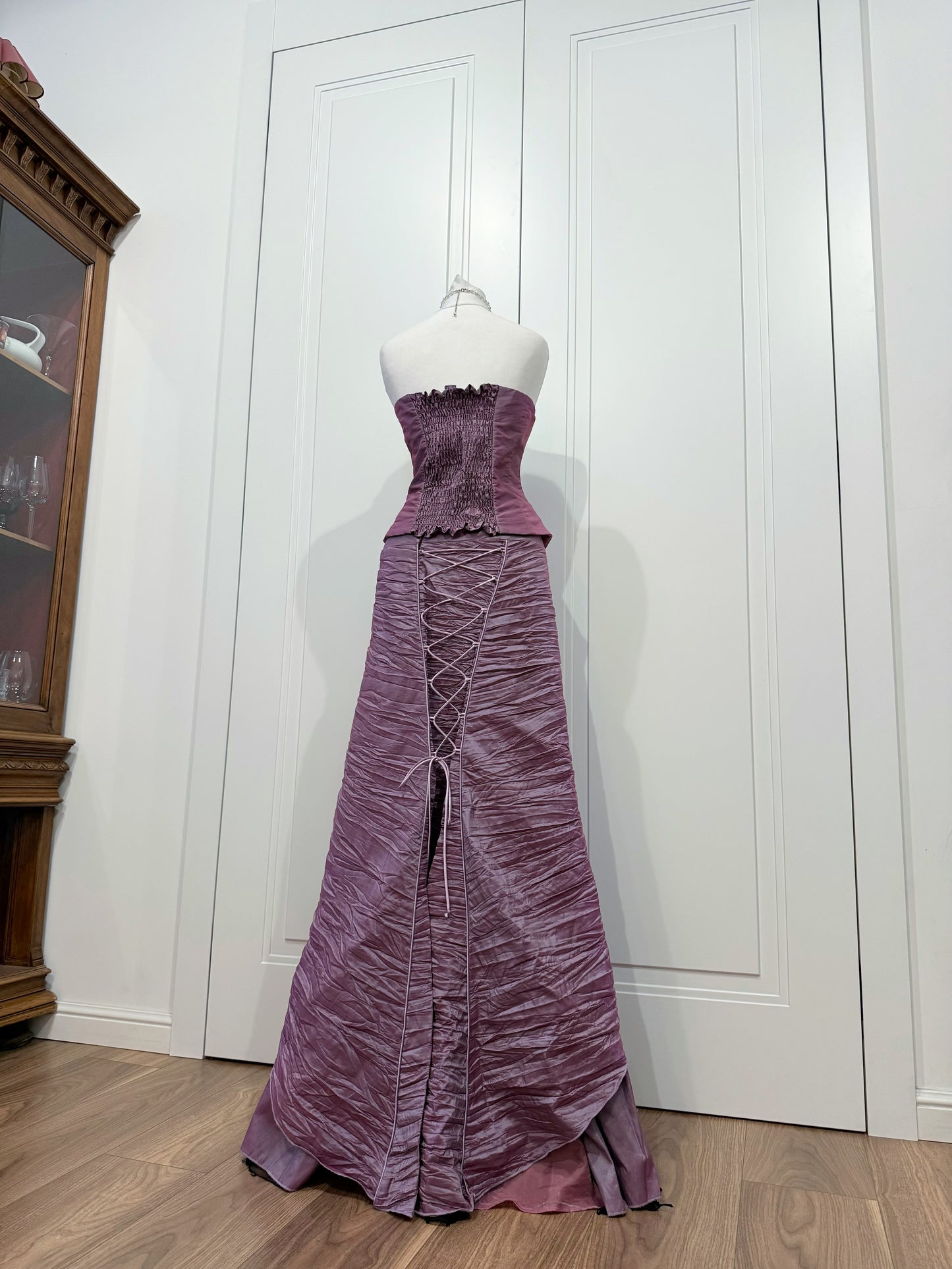 Long purple dress set