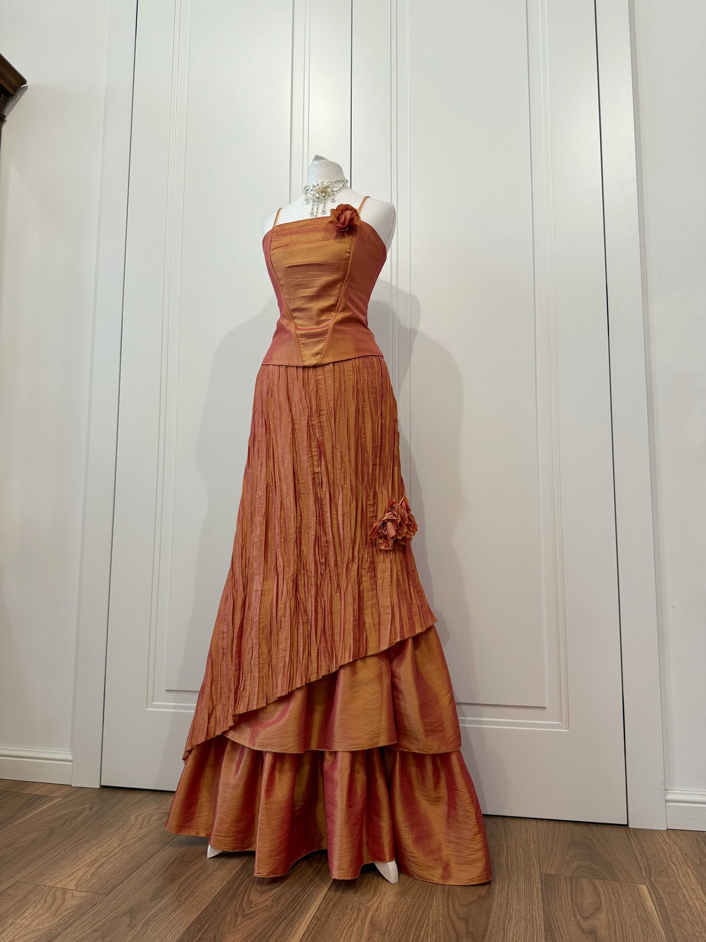 Copper Rose Maxi Dress Set