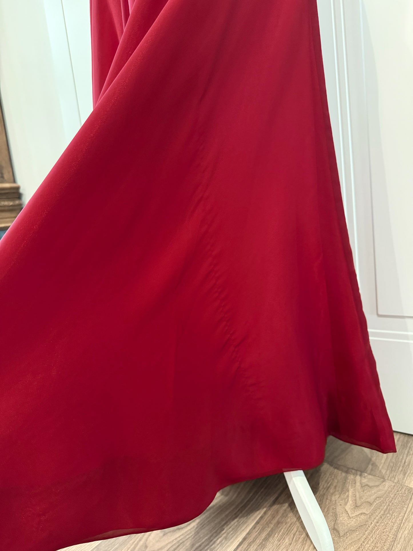 Red Satin Maxi Dress