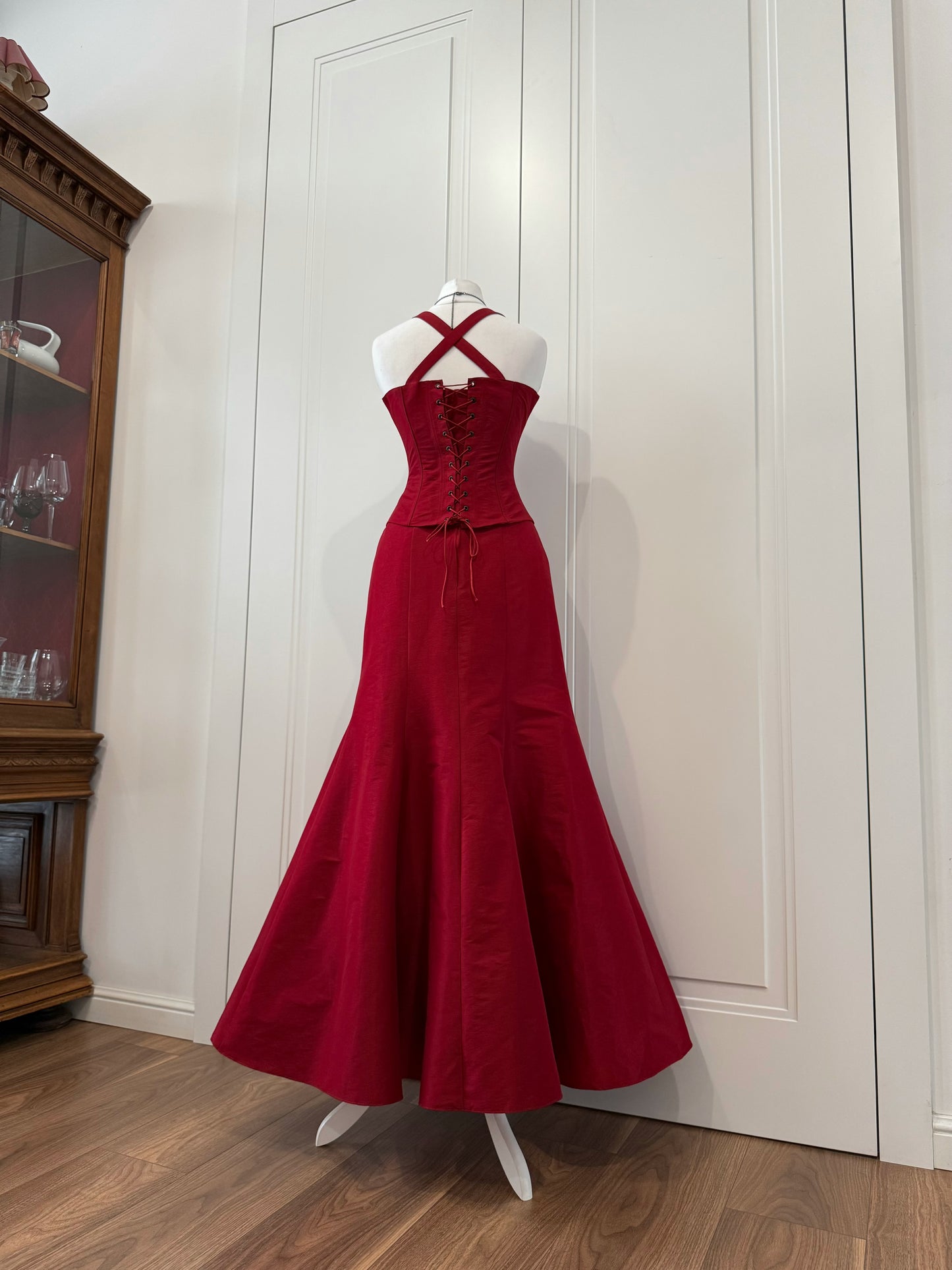 Red Mermaid Dress Set