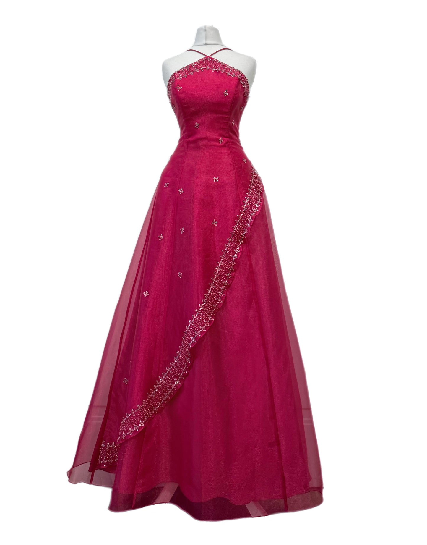 Pink long fluffy dress
