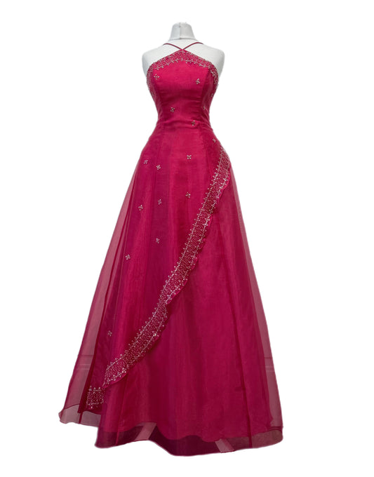 Pink long fluffy dress