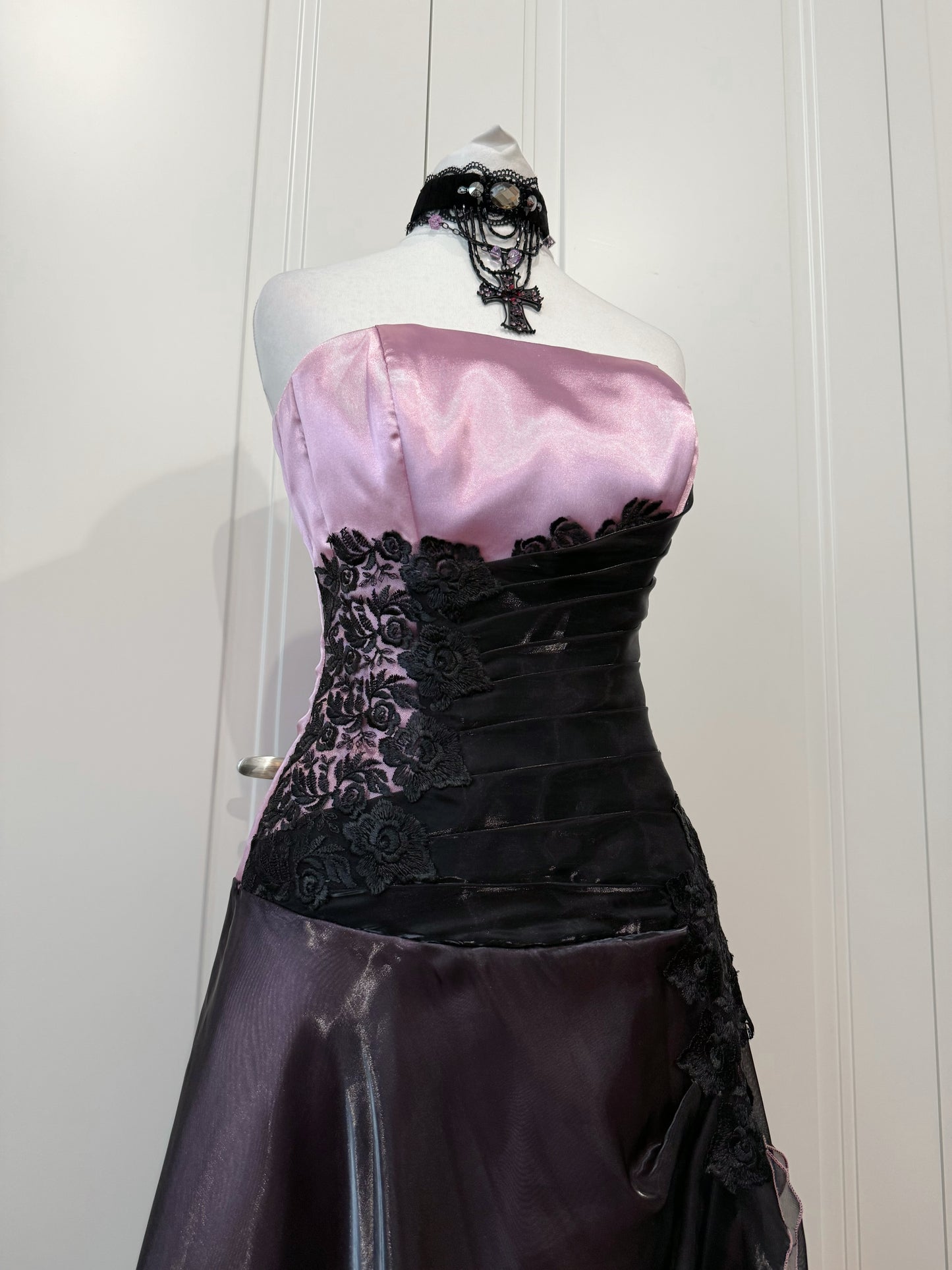 Black & Pink Maxi Dress