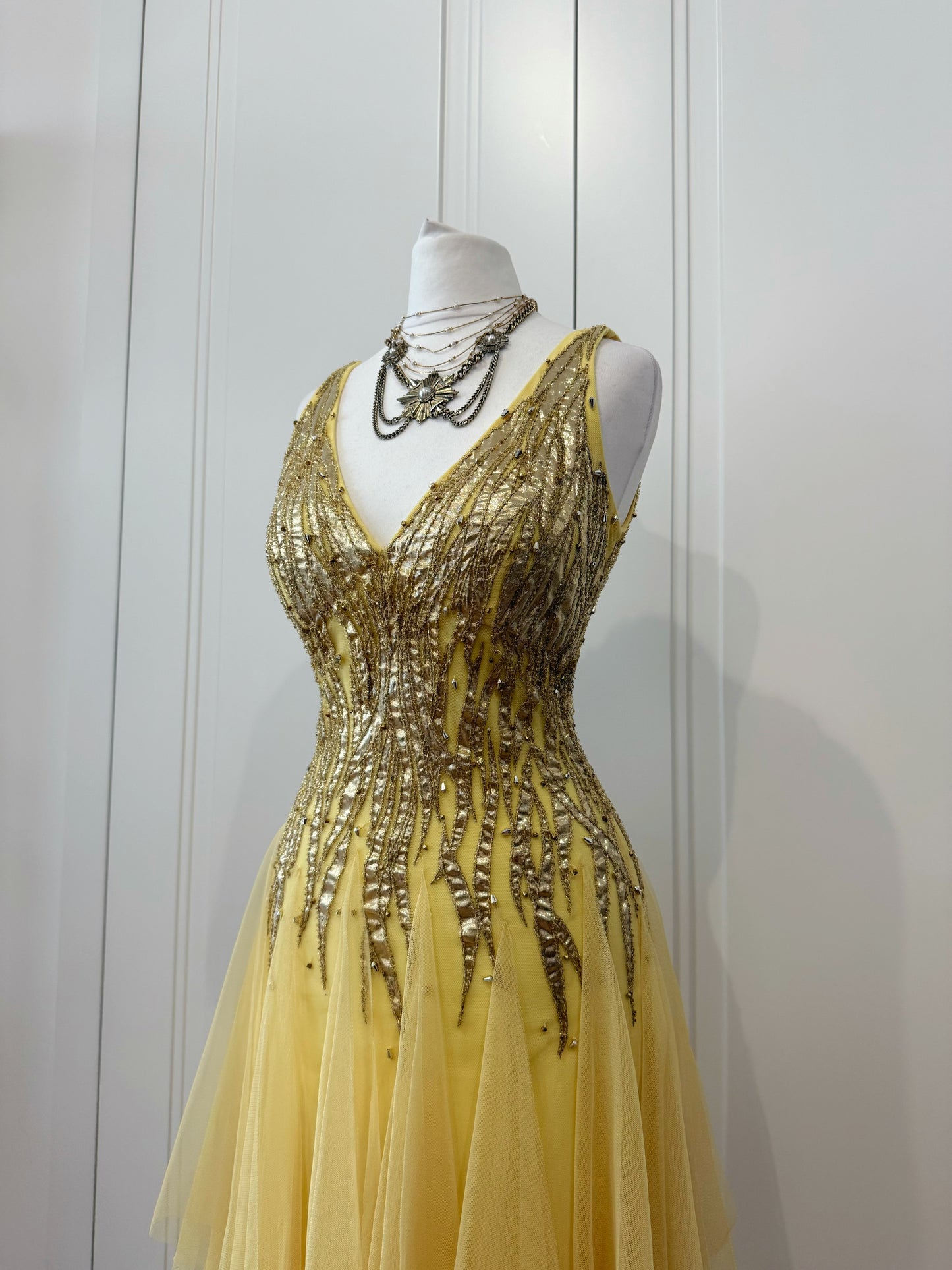 Yellow & Gold Beaded Fairy Dress