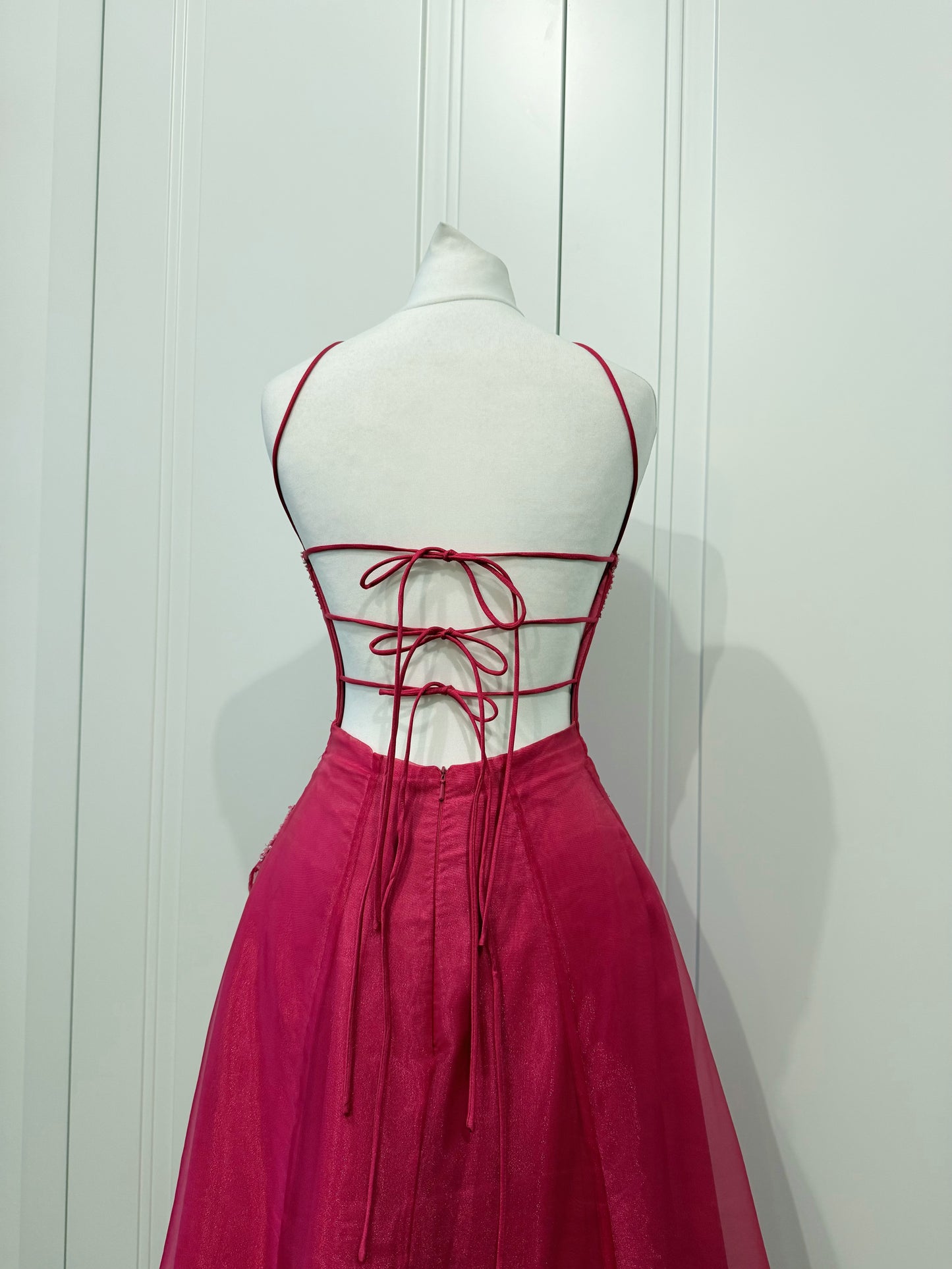 Pink long fluffy dress
