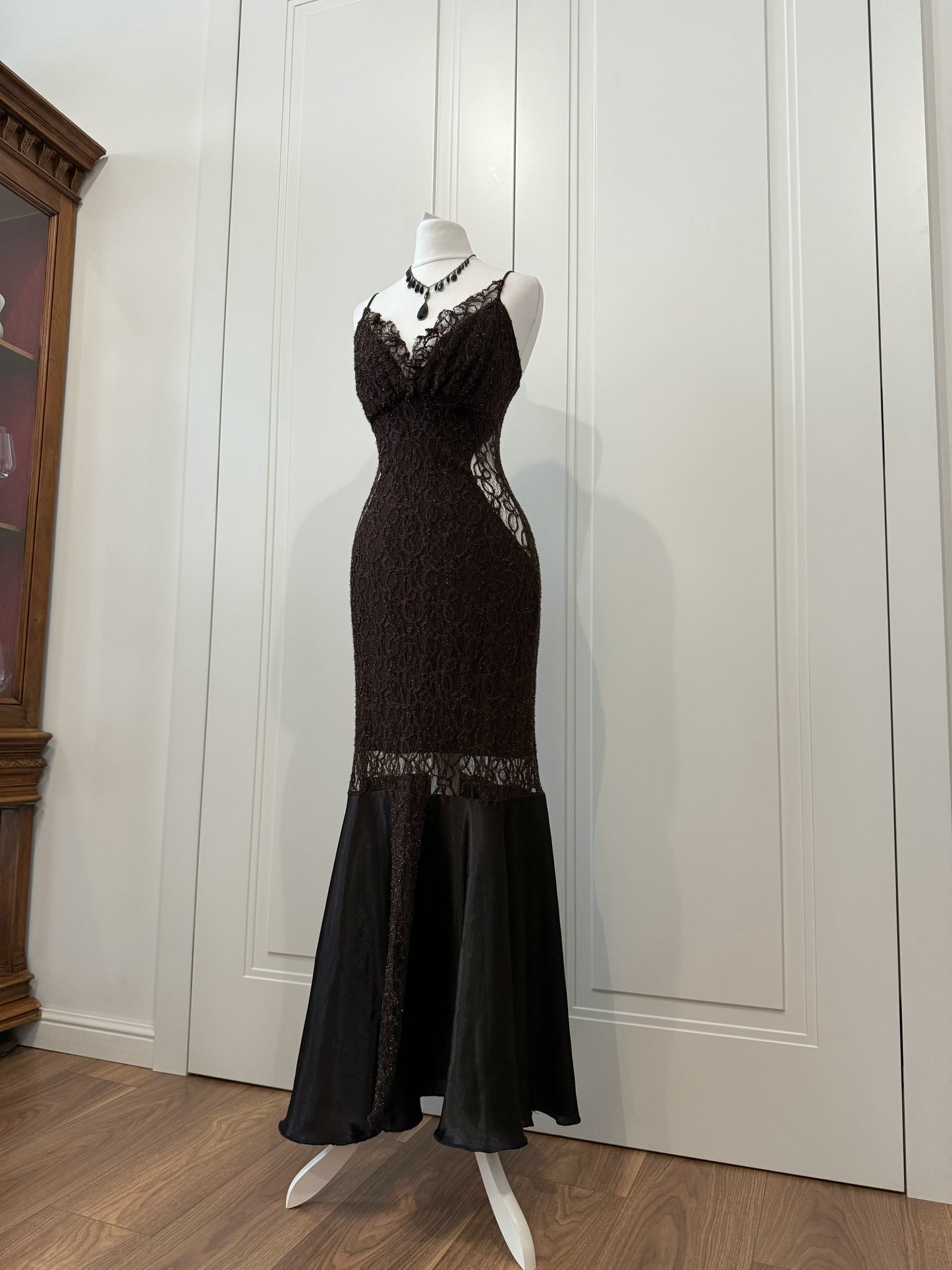 Dark Brown Lace Mermaid Dress