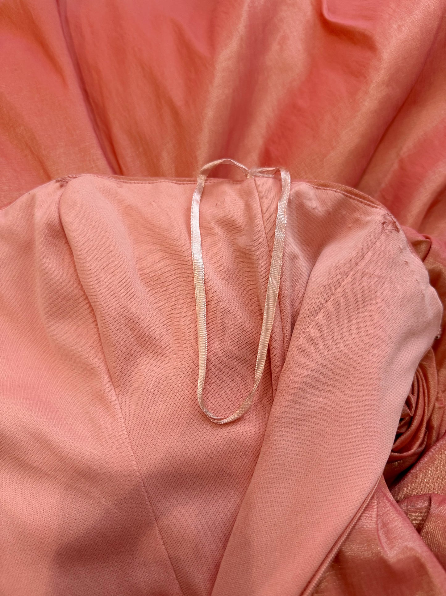Long coral pink mermaid ball gown