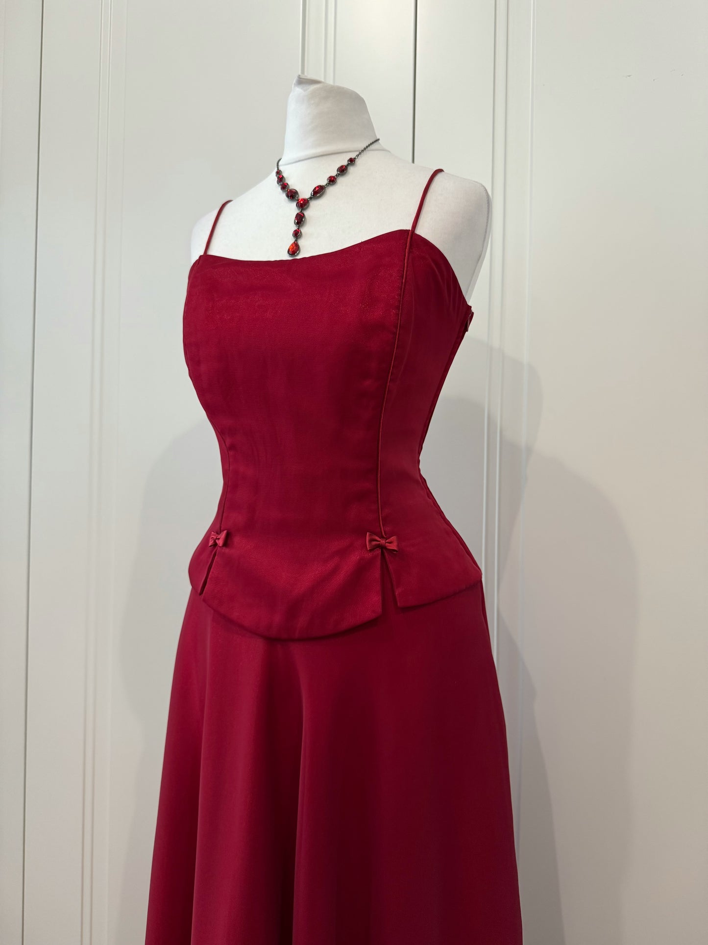 Red Satin Maxi Dress