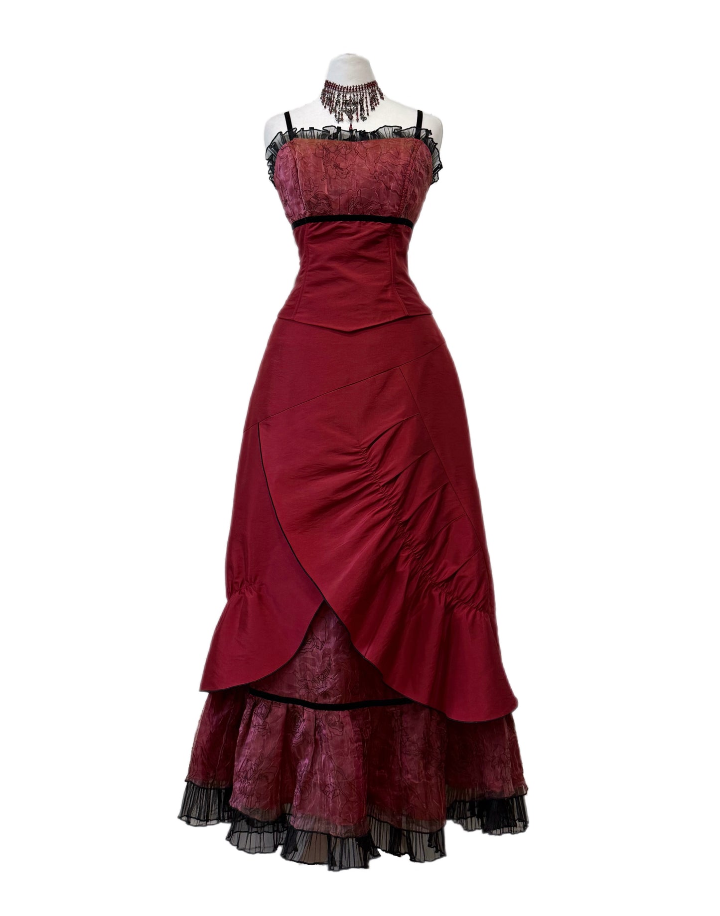Burgundy dress set