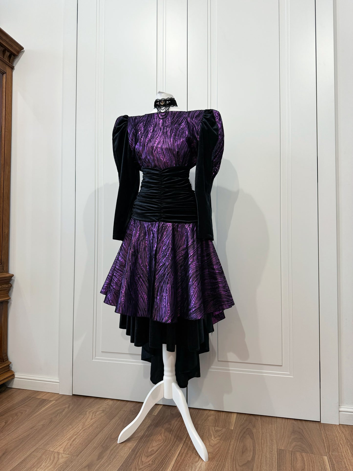 Black&purple midi dress