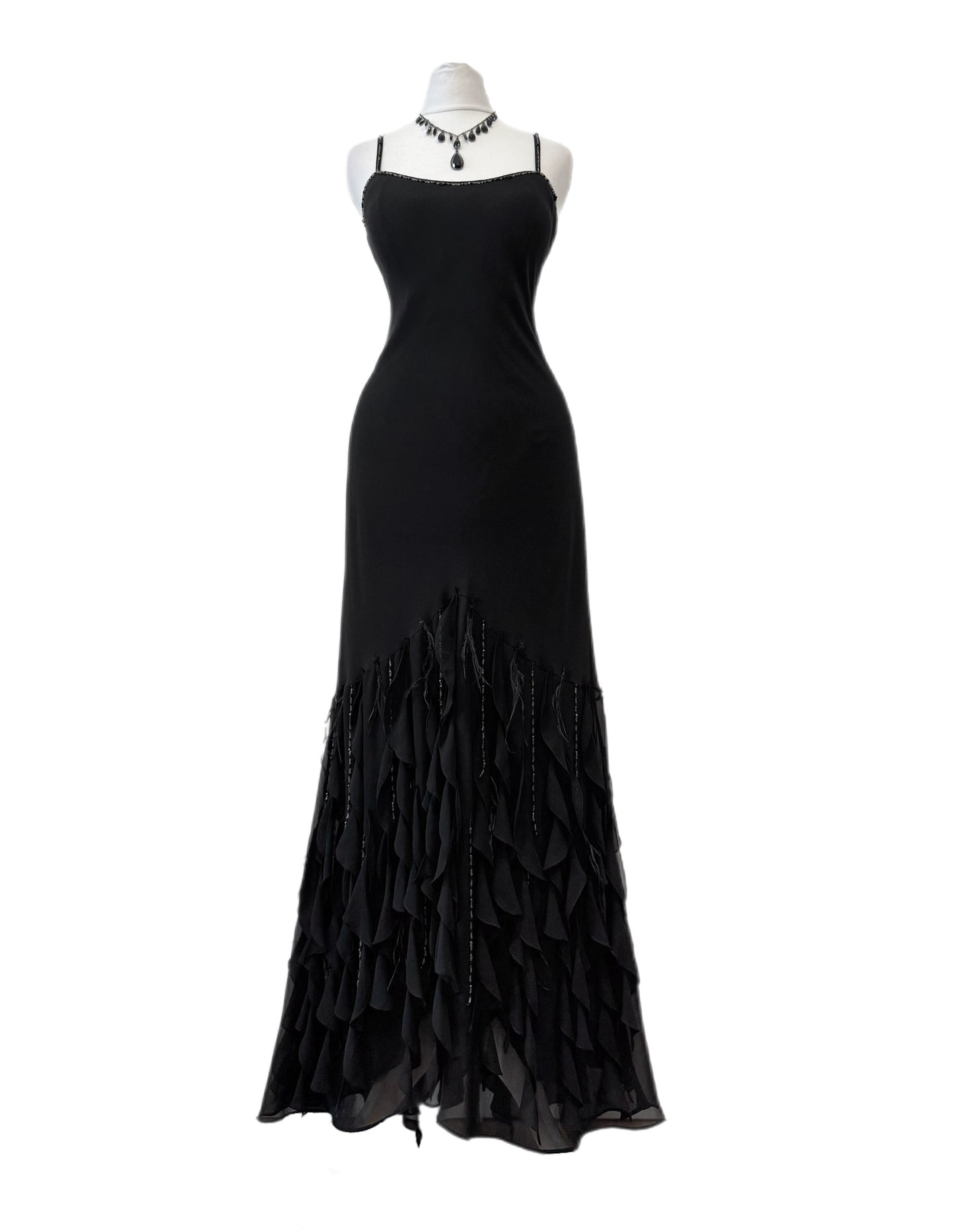 Black Ruffled Maxi Dress