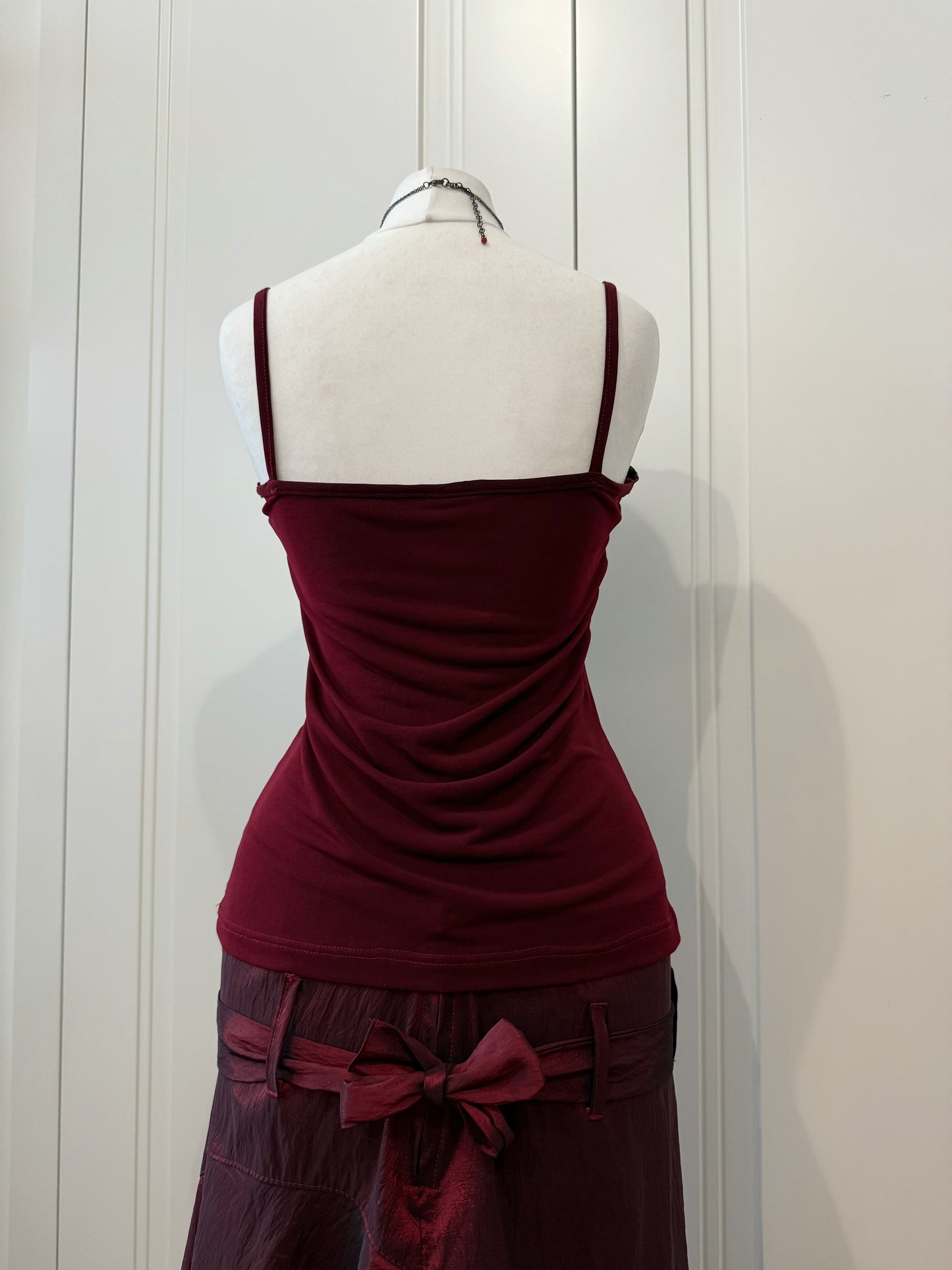 Burgundy Asymmetrical Dress Set