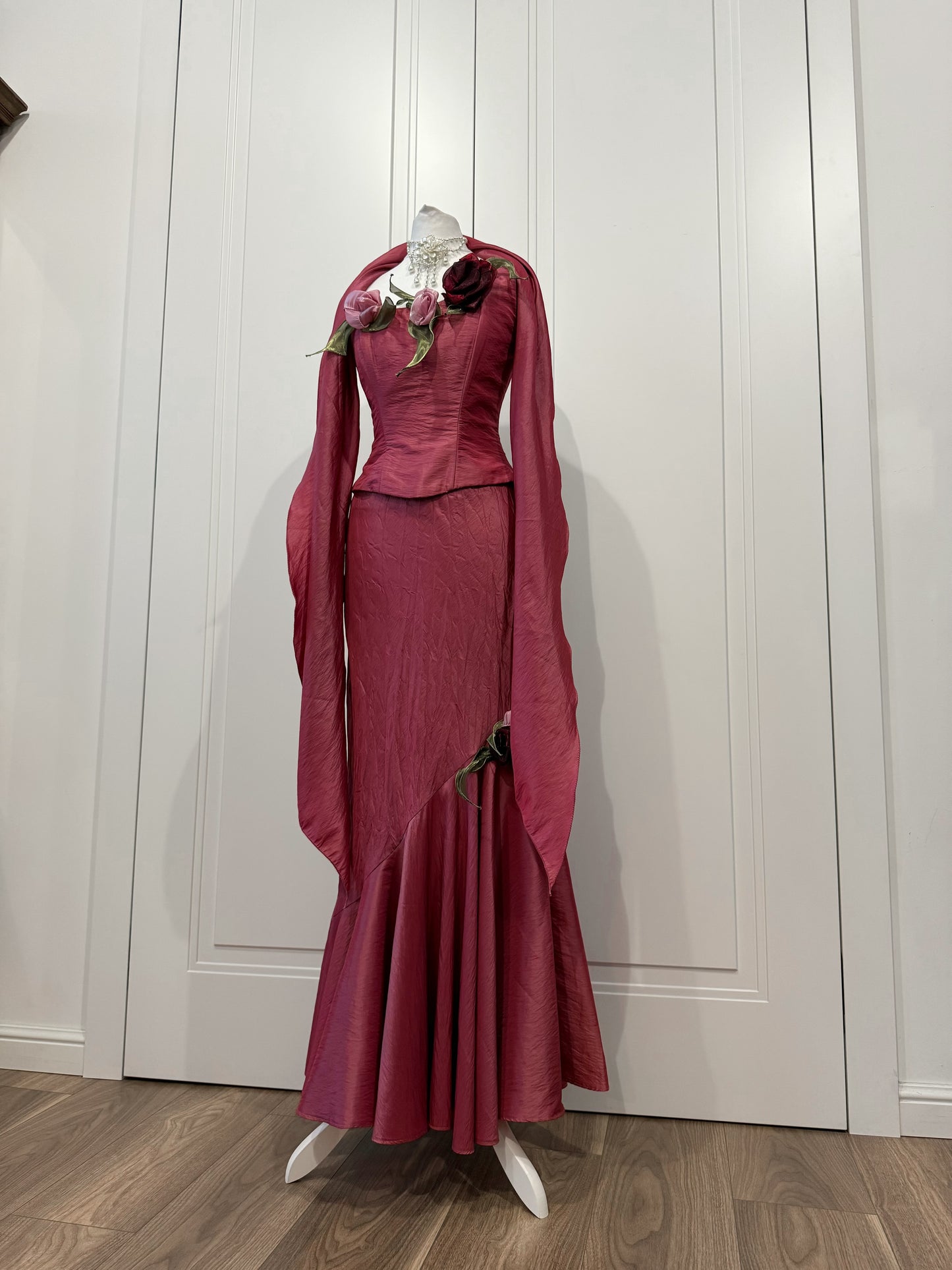 Dusty Rose Floral Dress Set