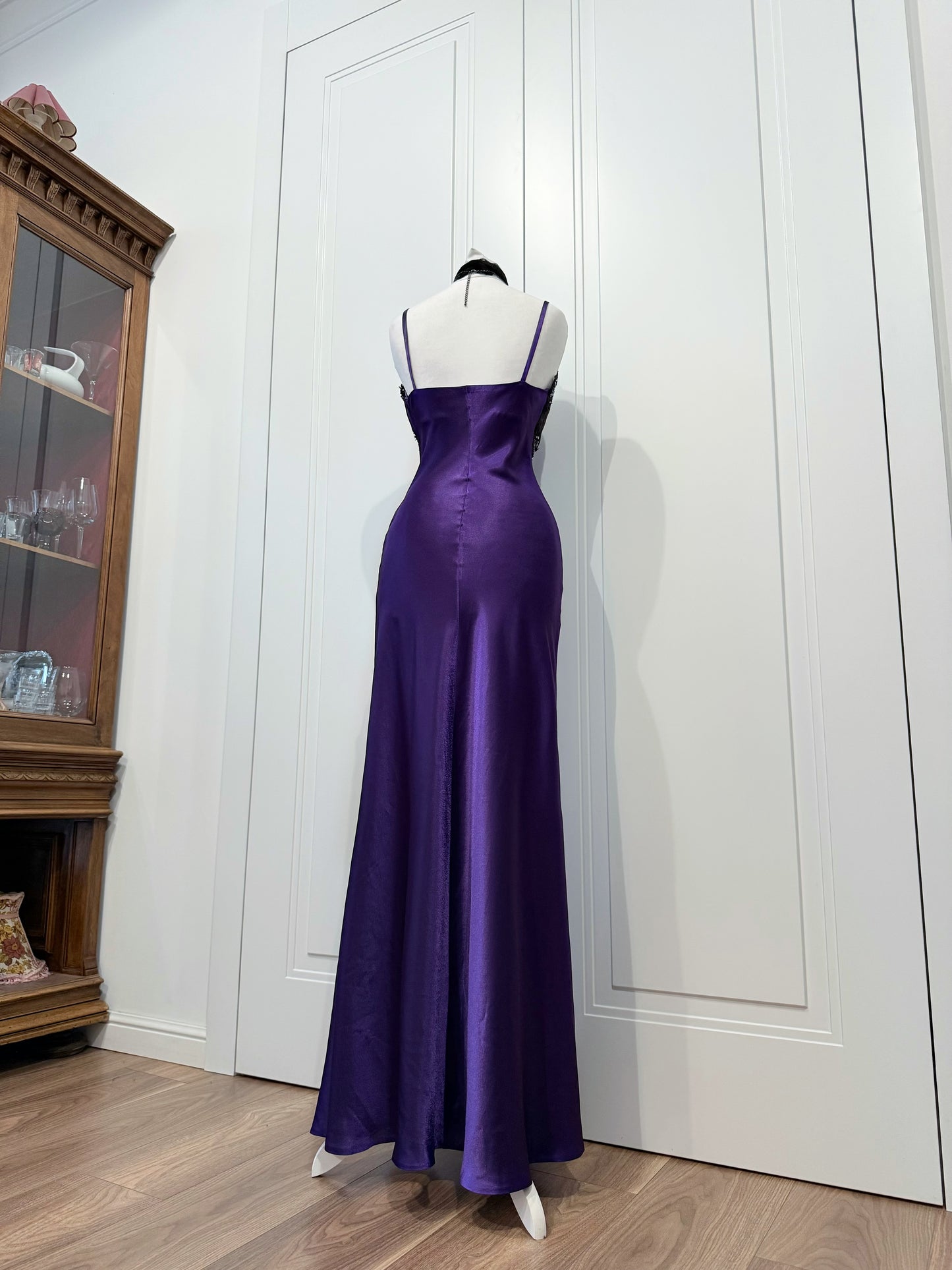 Long purple black dress