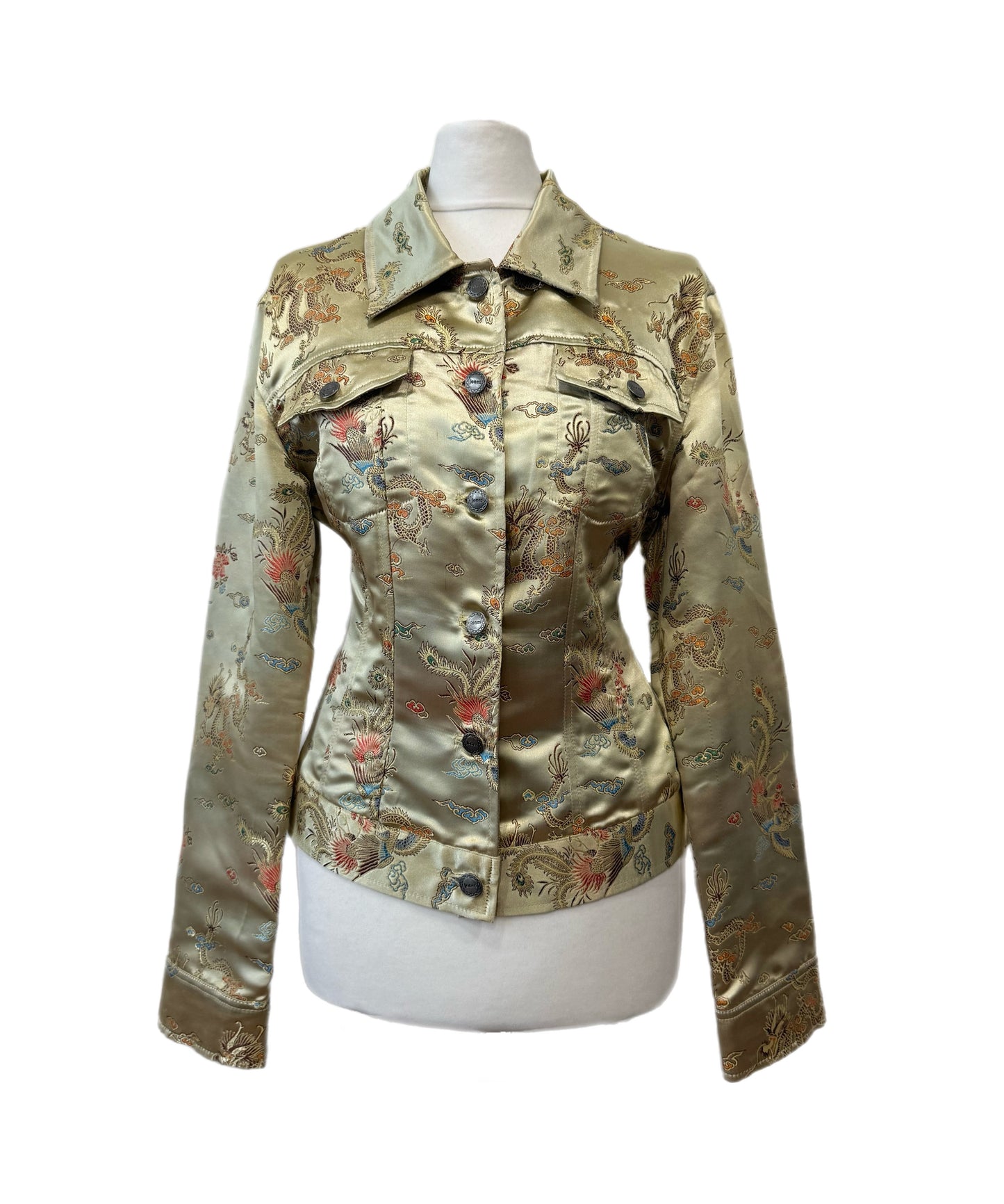 Y2K Gold Oriental Dragon Jacket