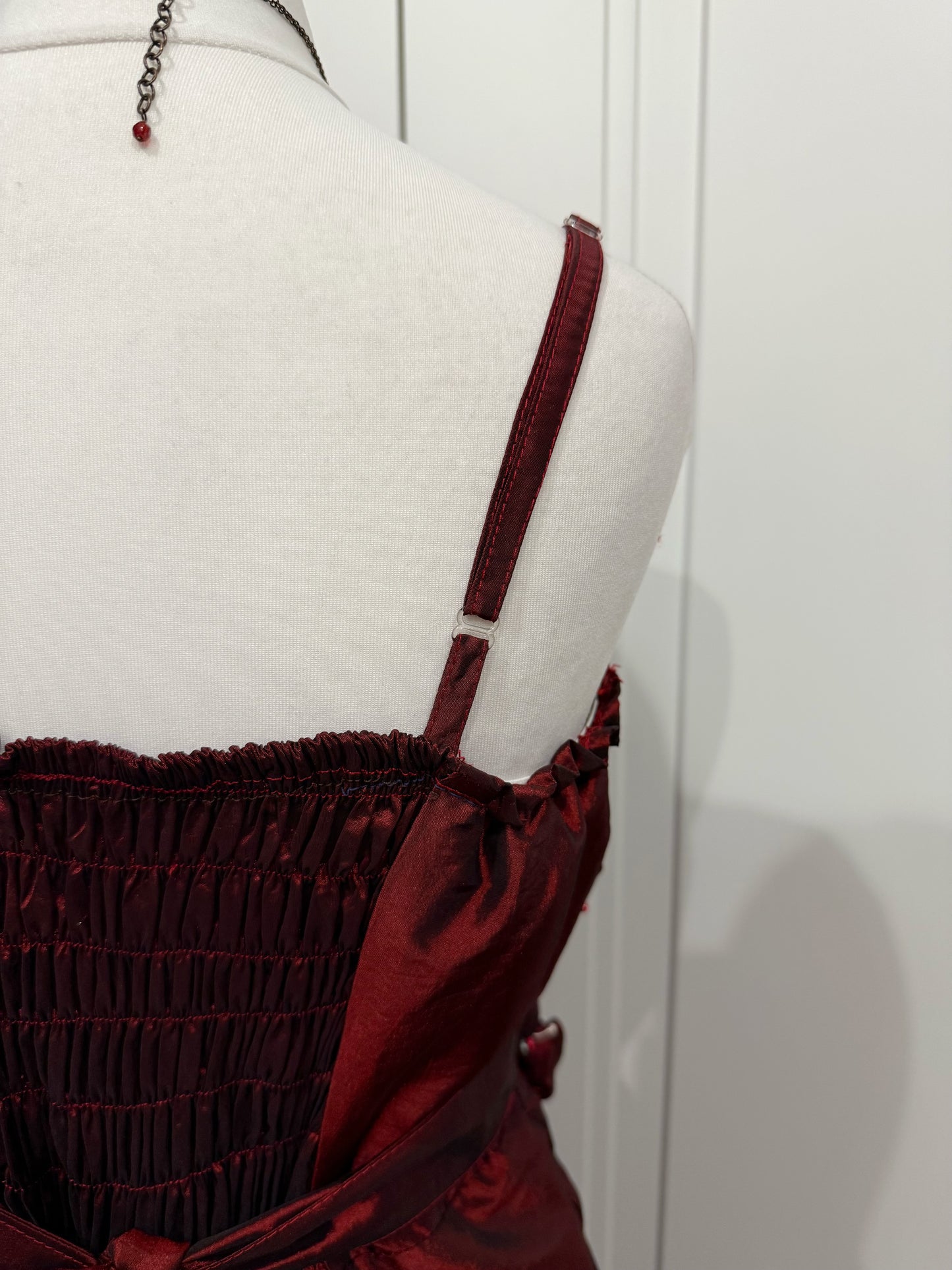 Vintage Burgundy Embellished Dress