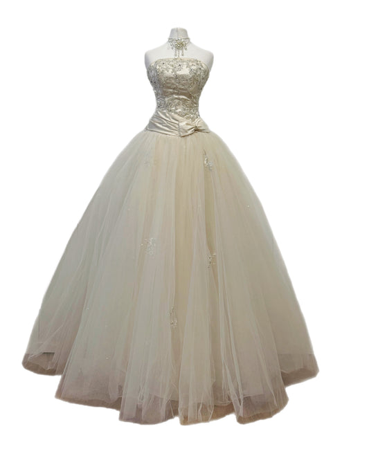 Ivory Princess Tulle Wedding Dress
