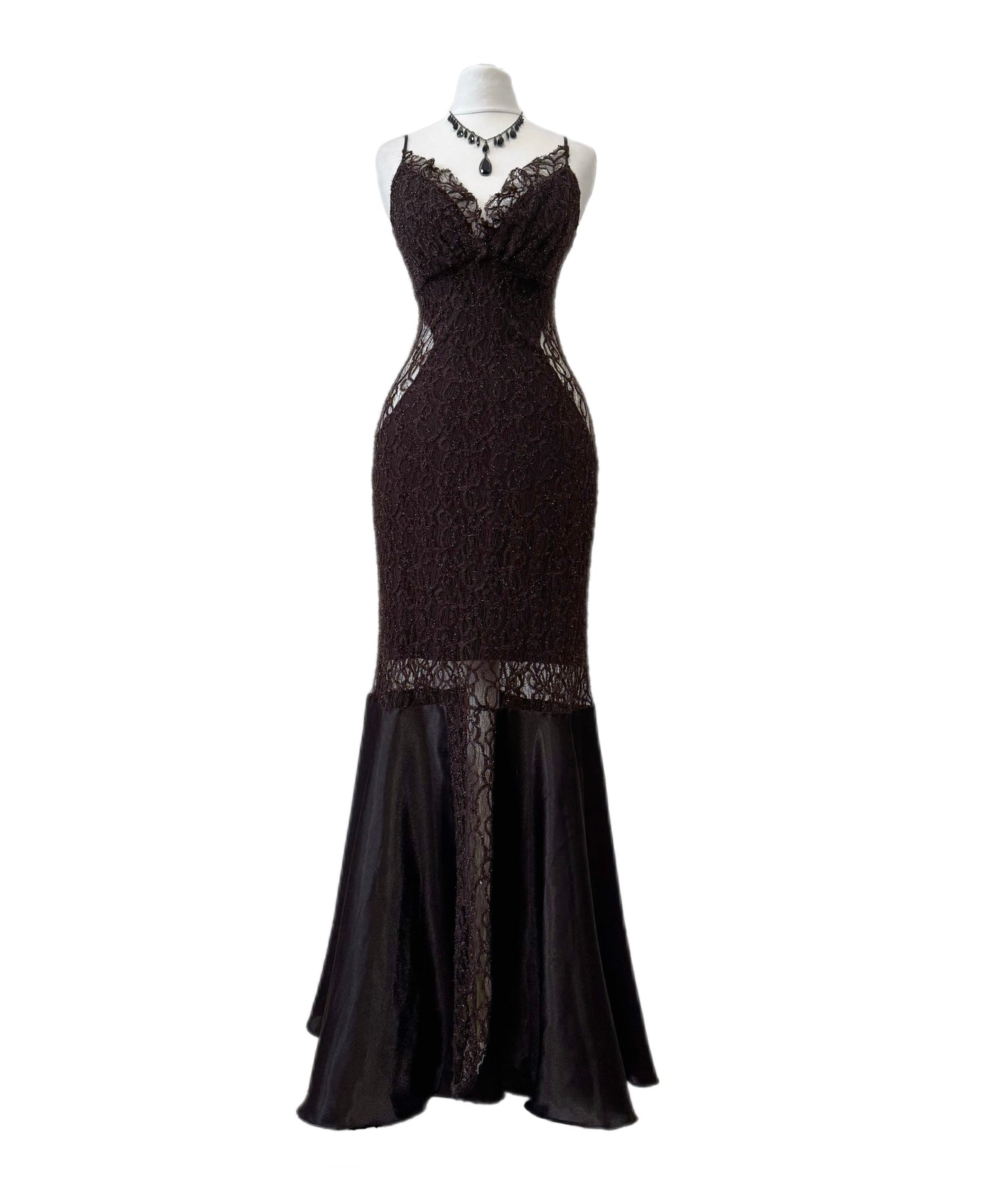 Dark Brown Lace Mermaid Dress