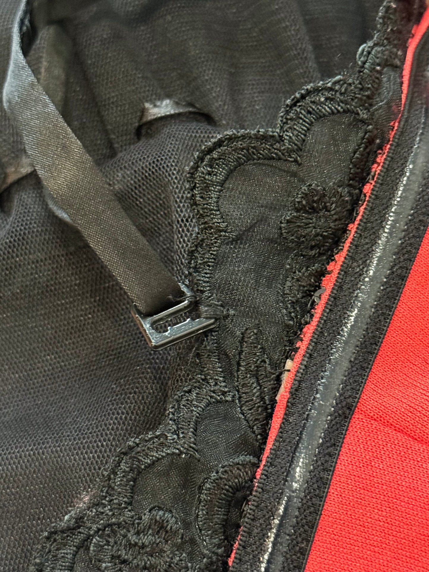 Red&Black Lace Mermaid Maxi Dress