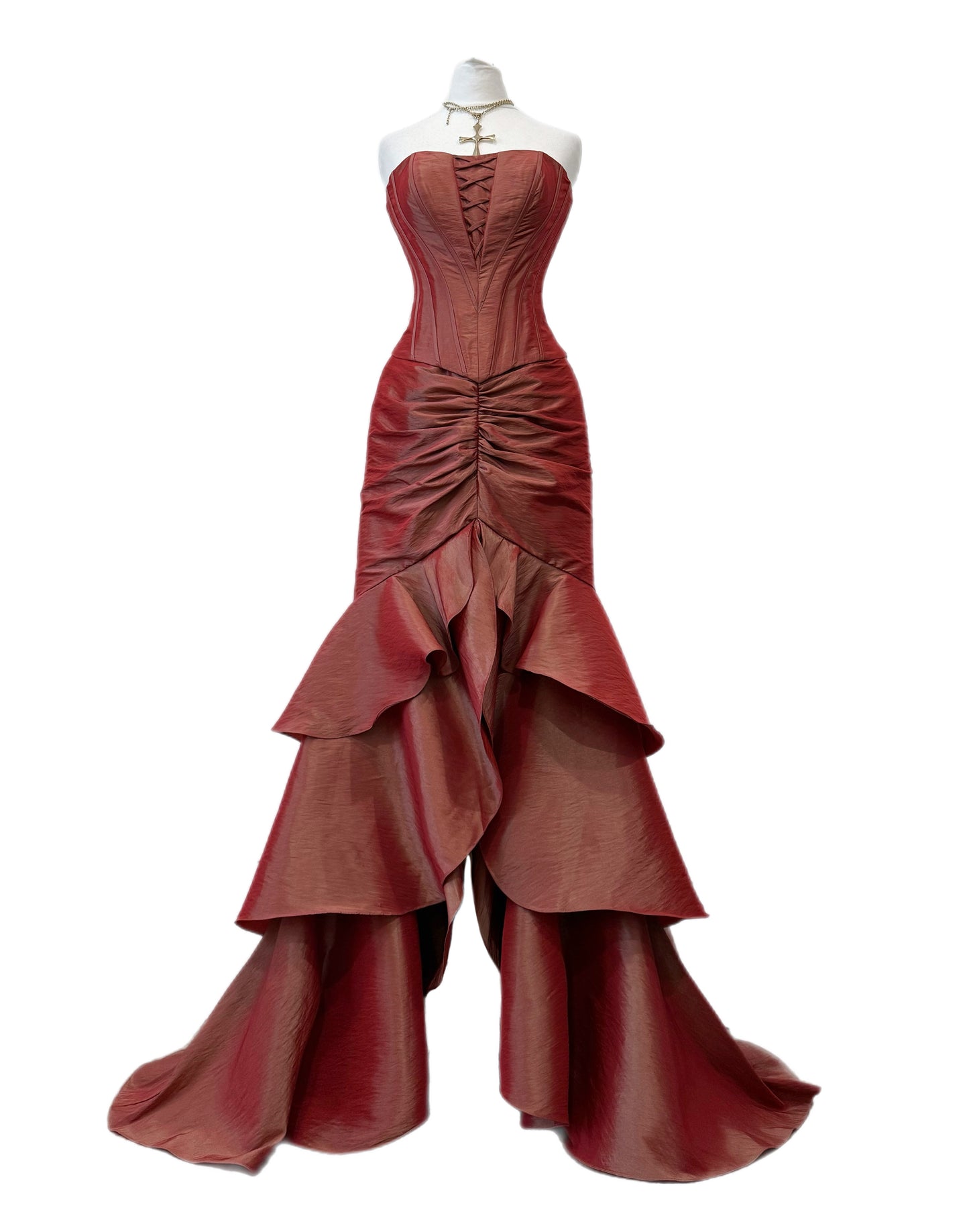 Copper rose mermaid gown