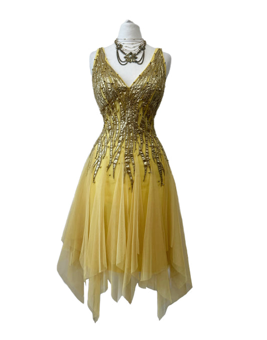 Yellow & Gold Beaded Fairy Dress
