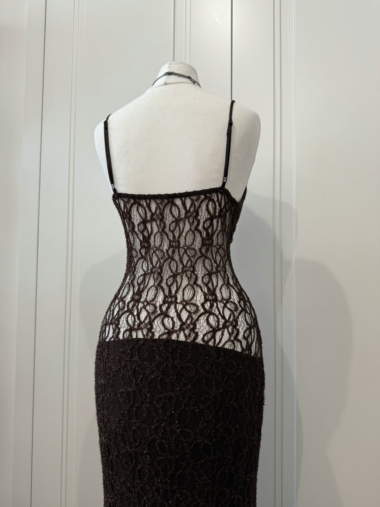 Dark Brown Lace Mermaid Dress