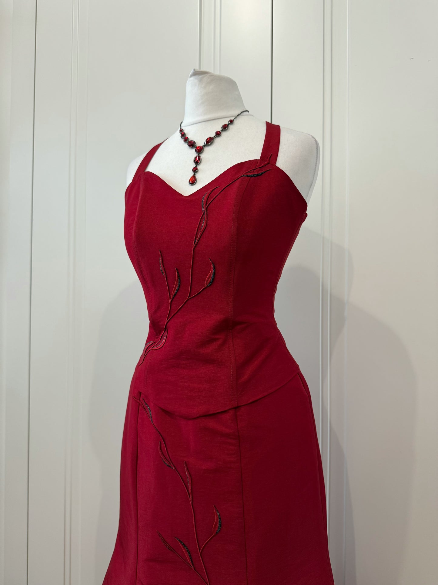 Red Mermaid Dress Set