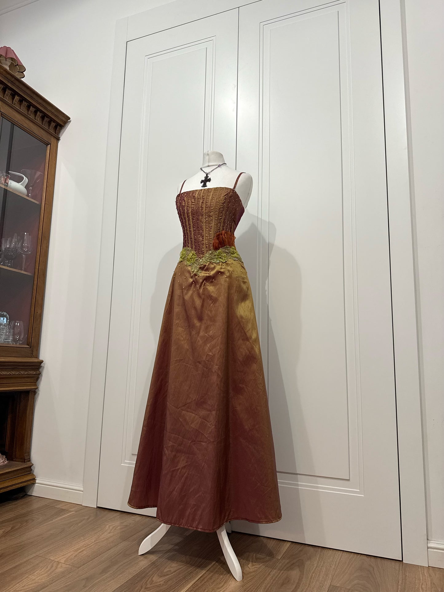 Orange-pink iridescent dress
