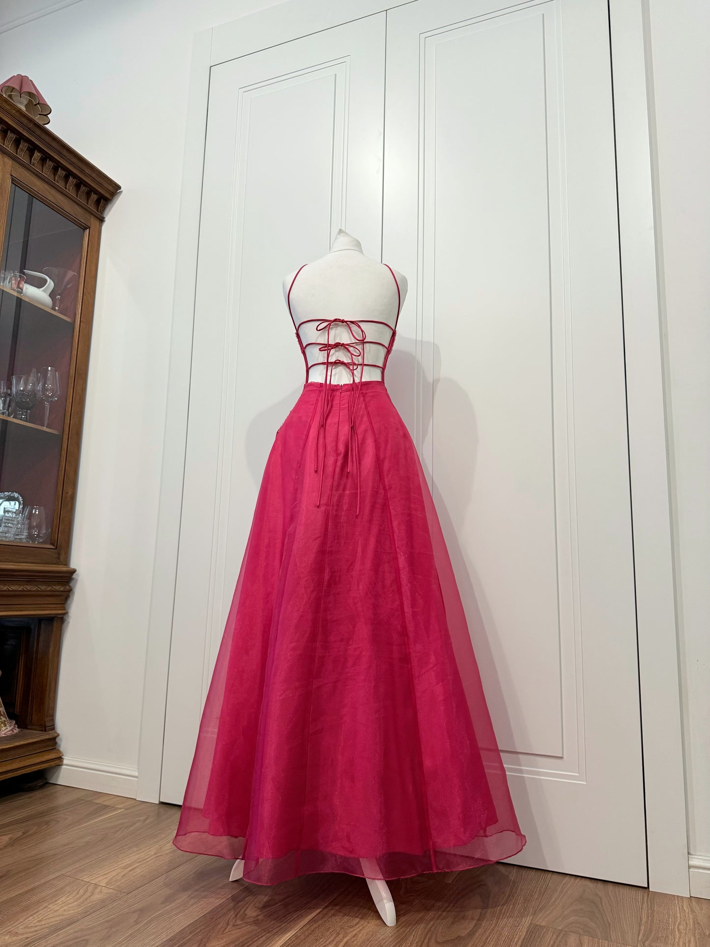 Pink long fluffy dress