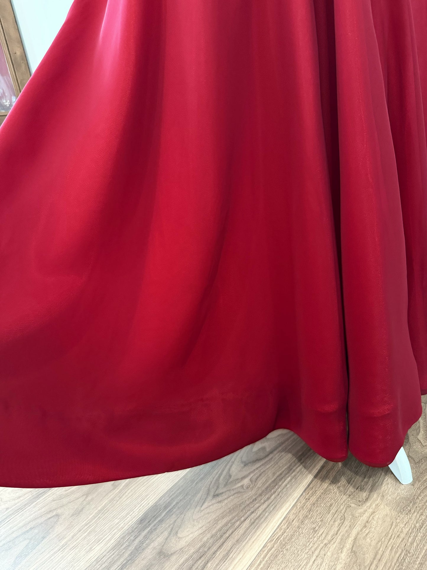 Red Satin Maxi Dress