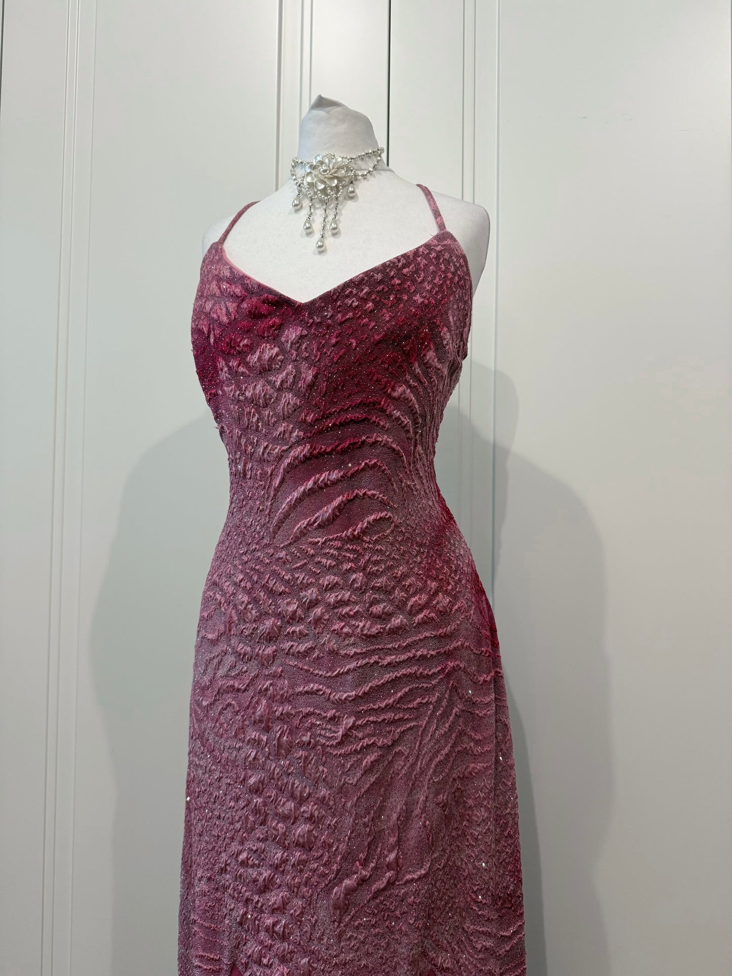 Mauve Textured Mermaid Dress