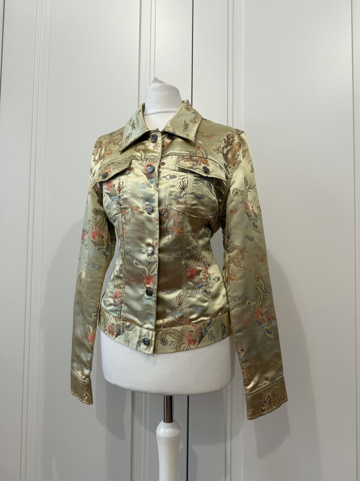 Y2K Gold Oriental Dragon Jacket