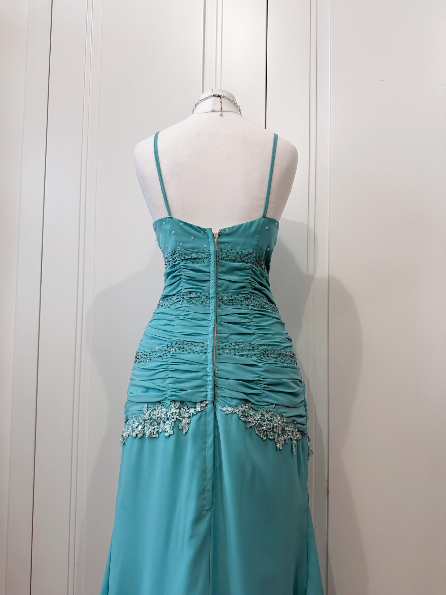 Turquoise Long Ruffle Mermaid Dress
