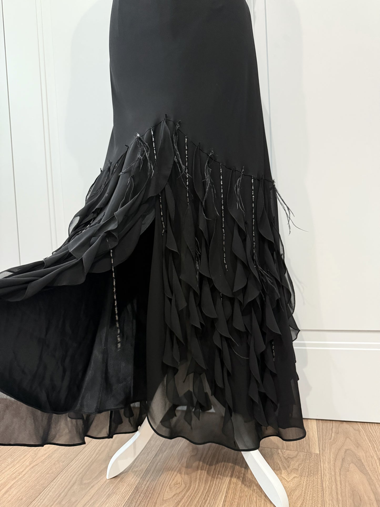 Black Ruffled Maxi Dress