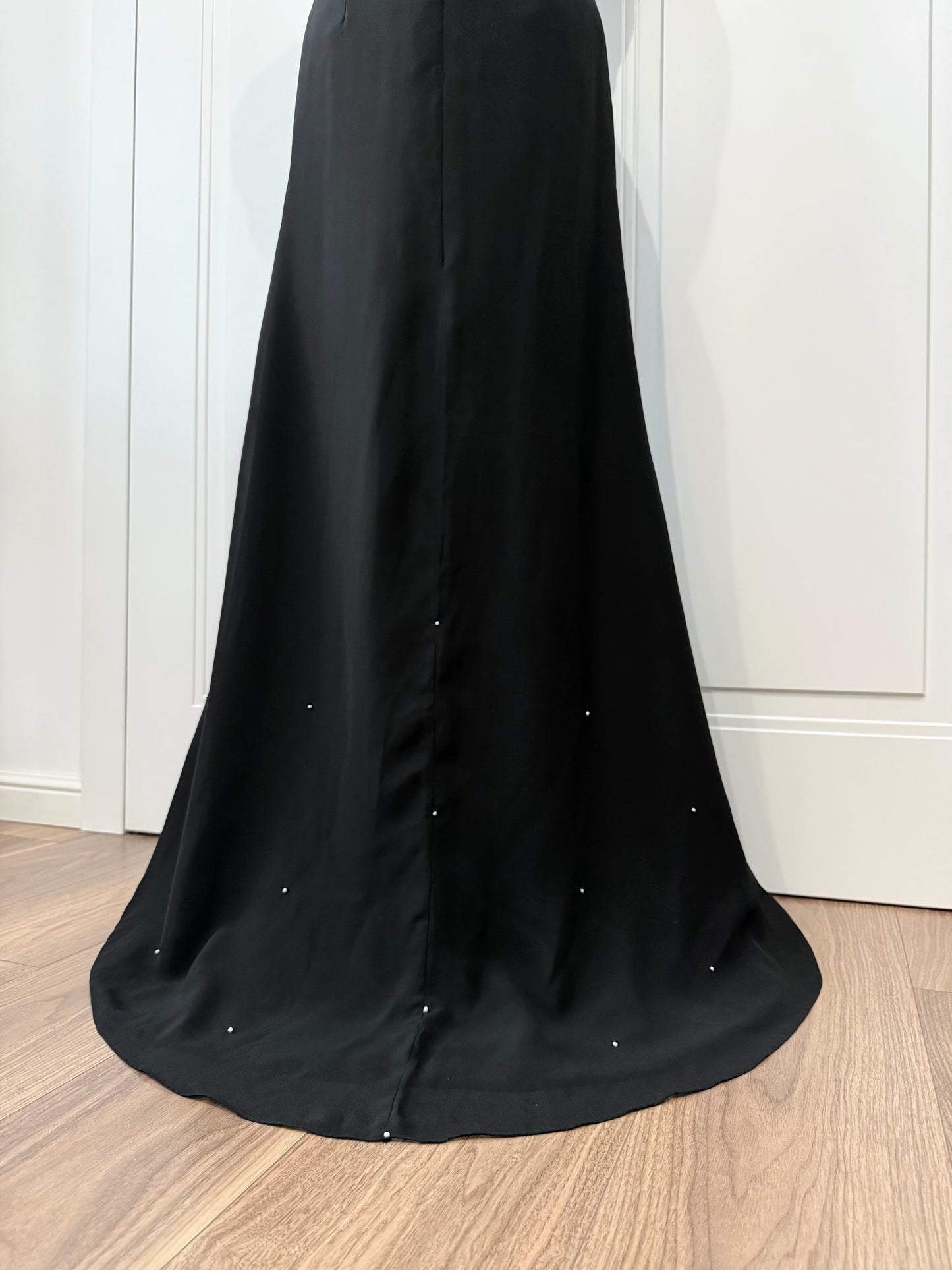 Black Rhinestone Evening Dress