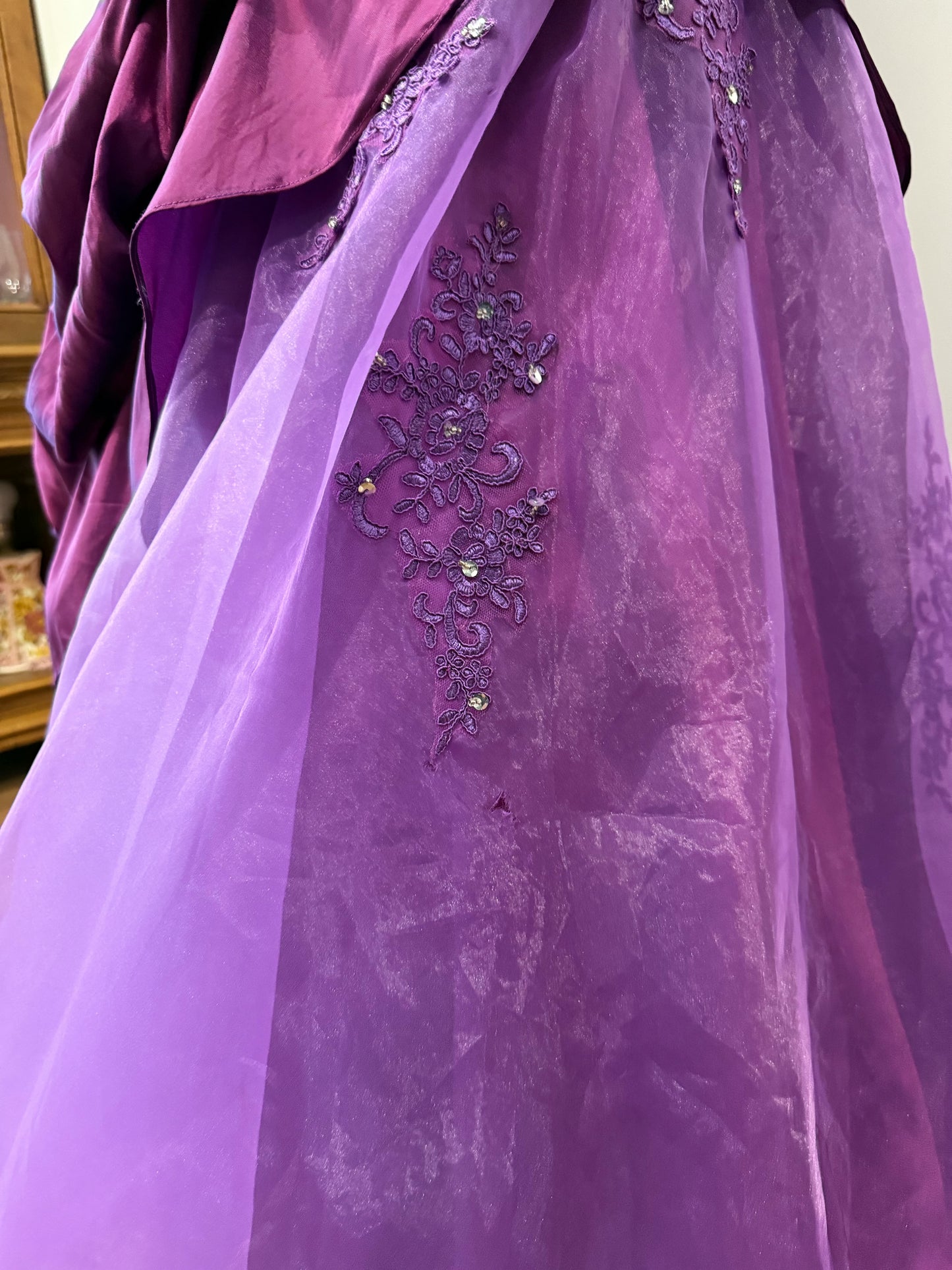 Long purple fluffy dress