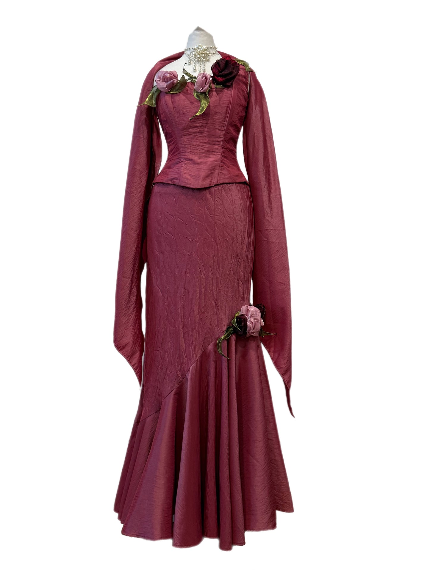 Dusty Rose Floral Dress Set