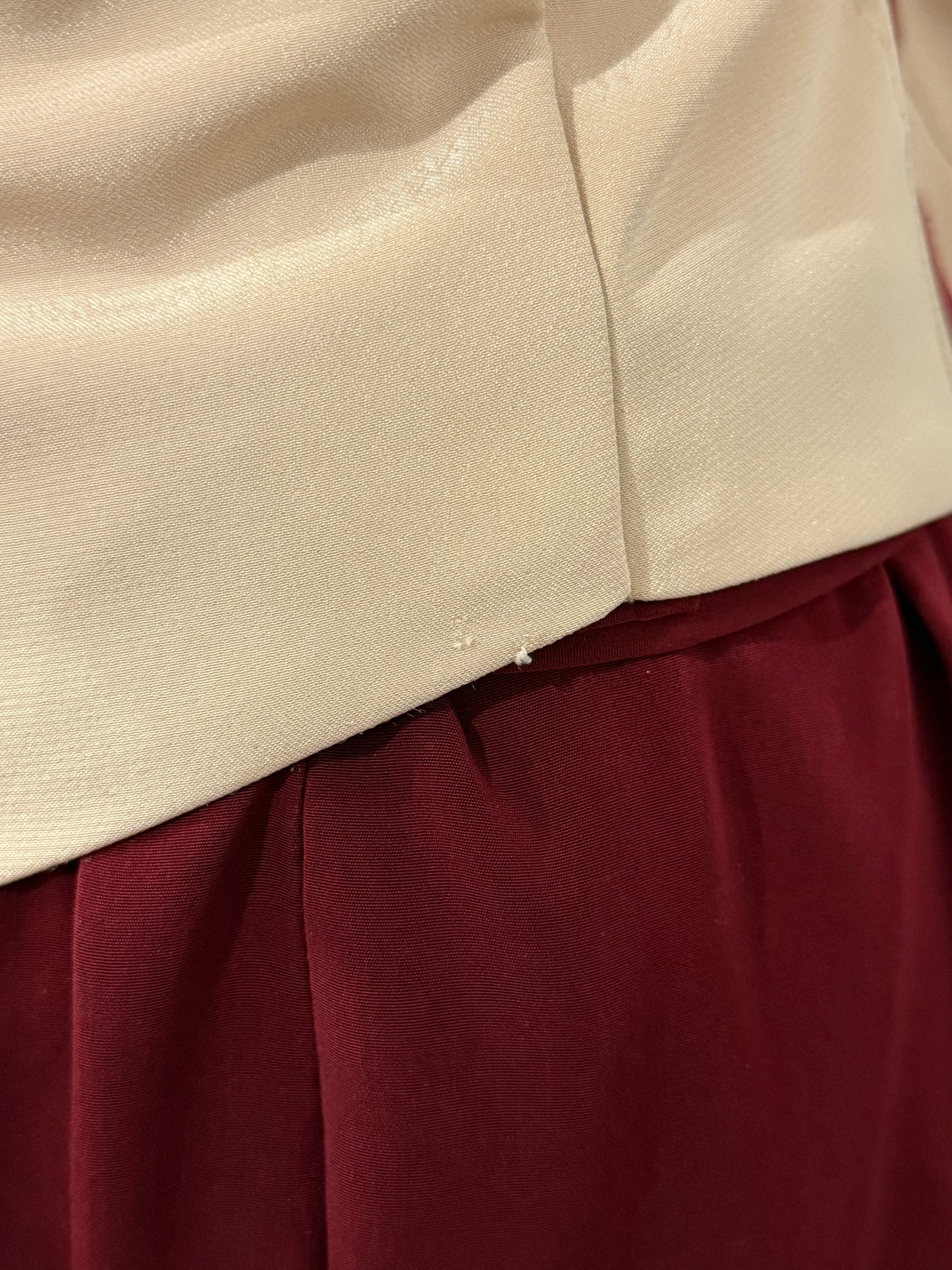 Burgundy & Ivory Long Dress Set