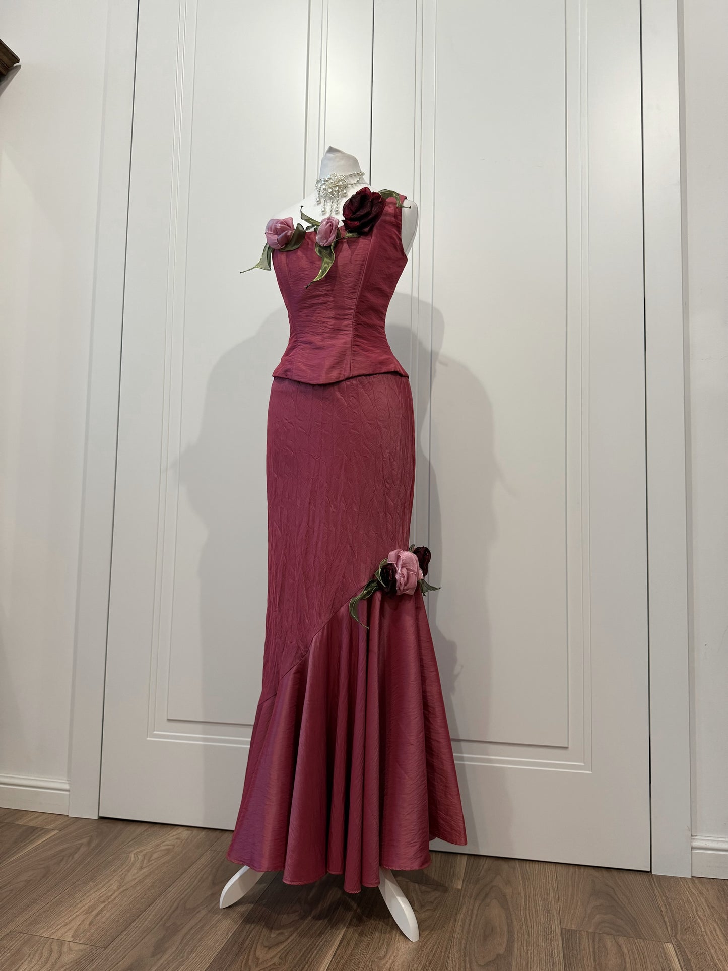 Dusty Rose Floral Dress Set