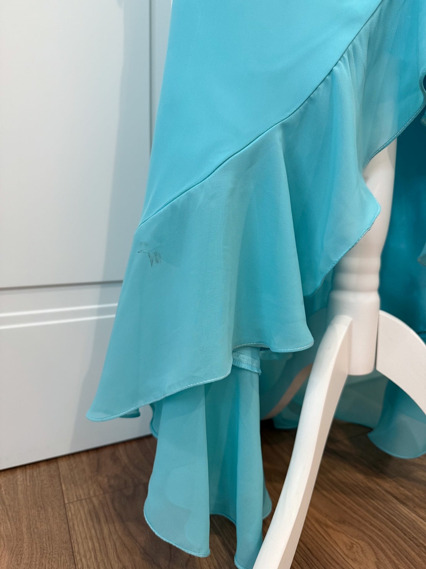 Turquoise Long Ruffle Mermaid Dress