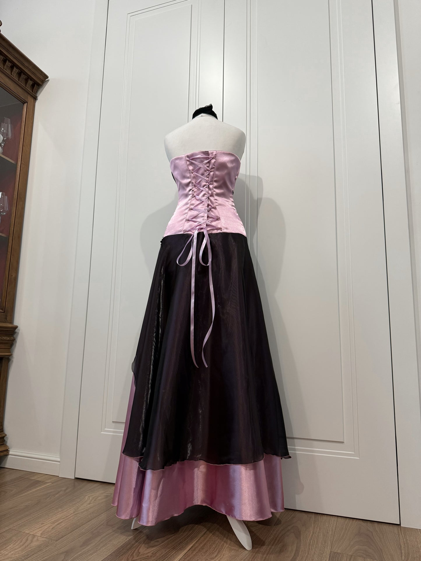 Black & Pink Maxi Dress