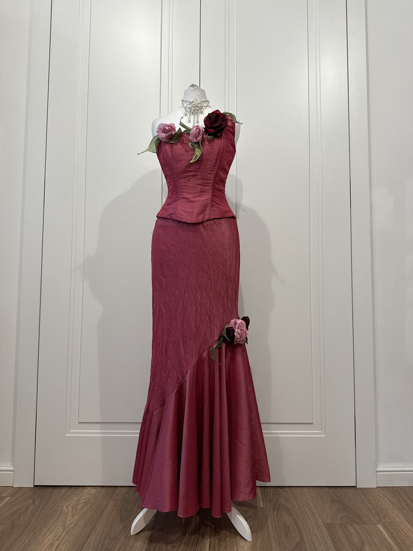 Dusty Rose Floral Dress Set