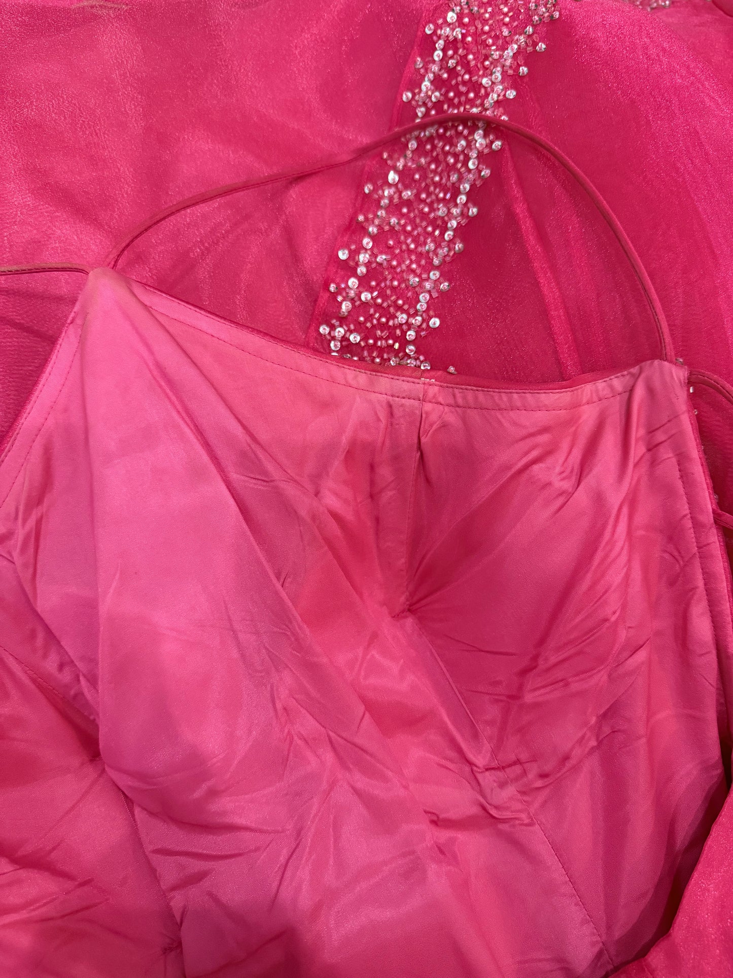 Pink long fluffy dress