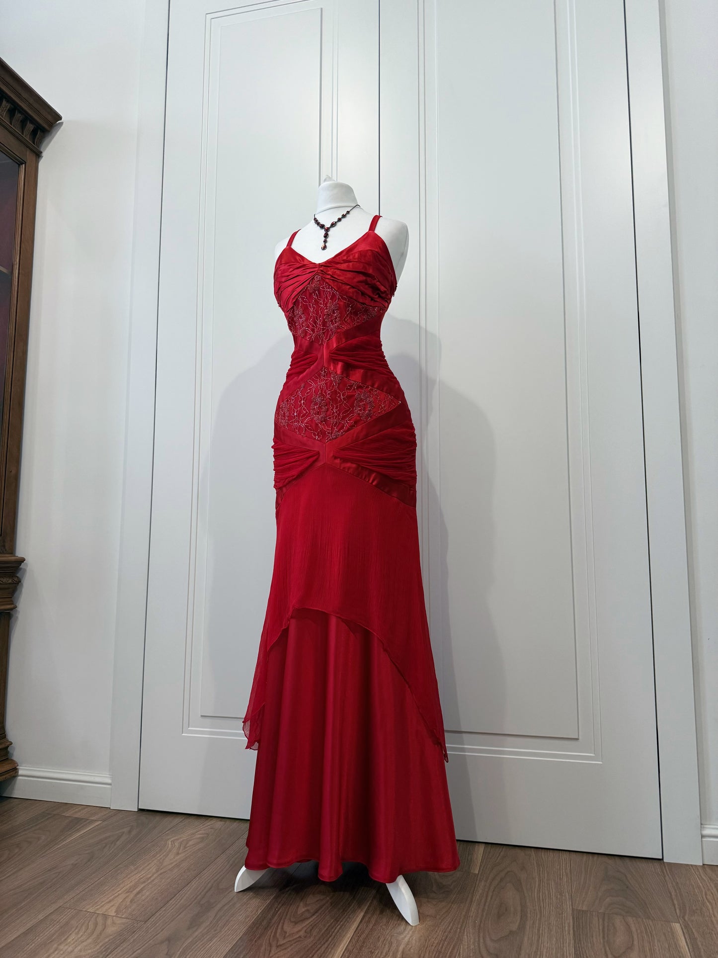 Red maxi dress