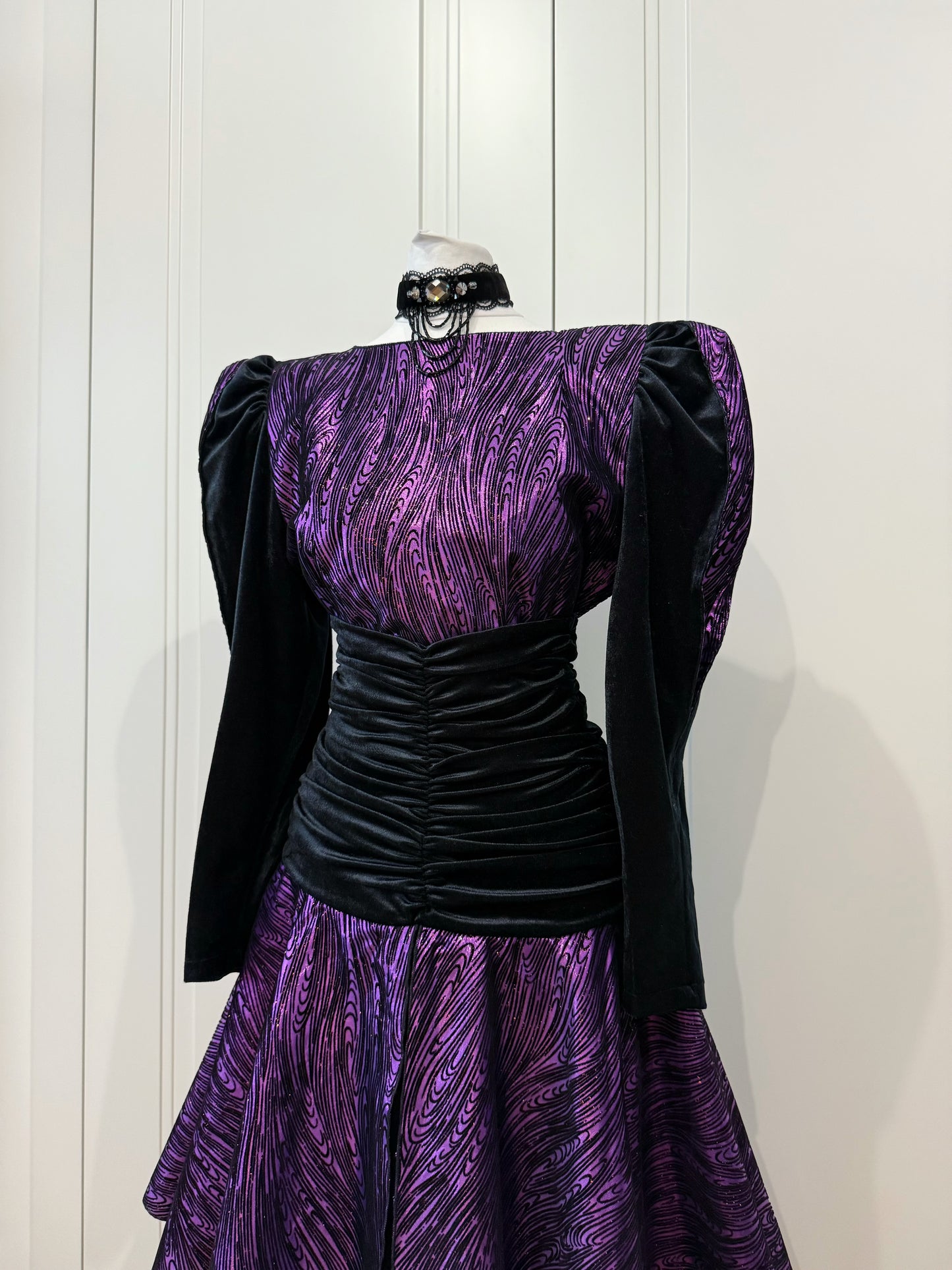 Black&purple midi dress