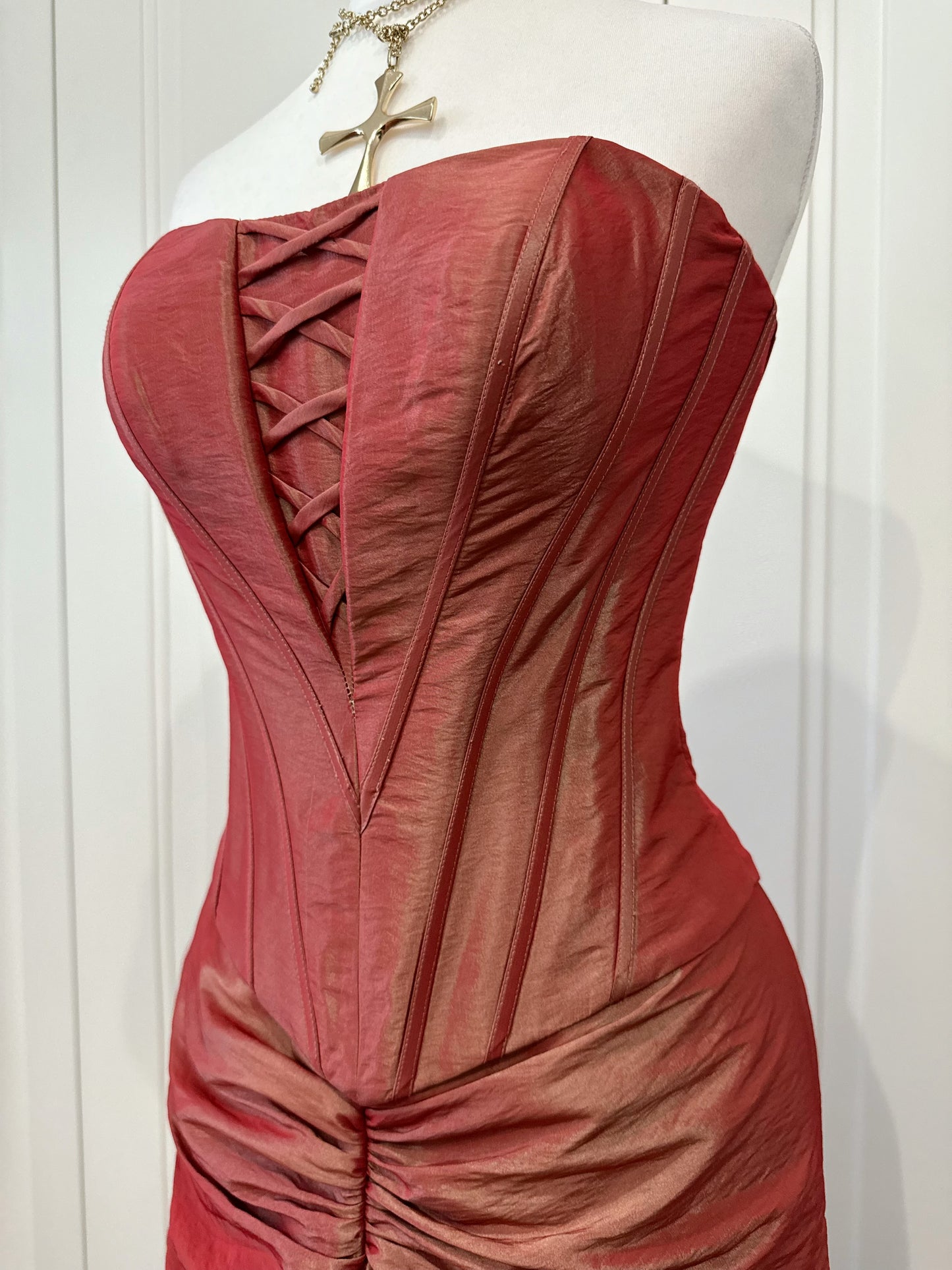 Copper rose mermaid gown