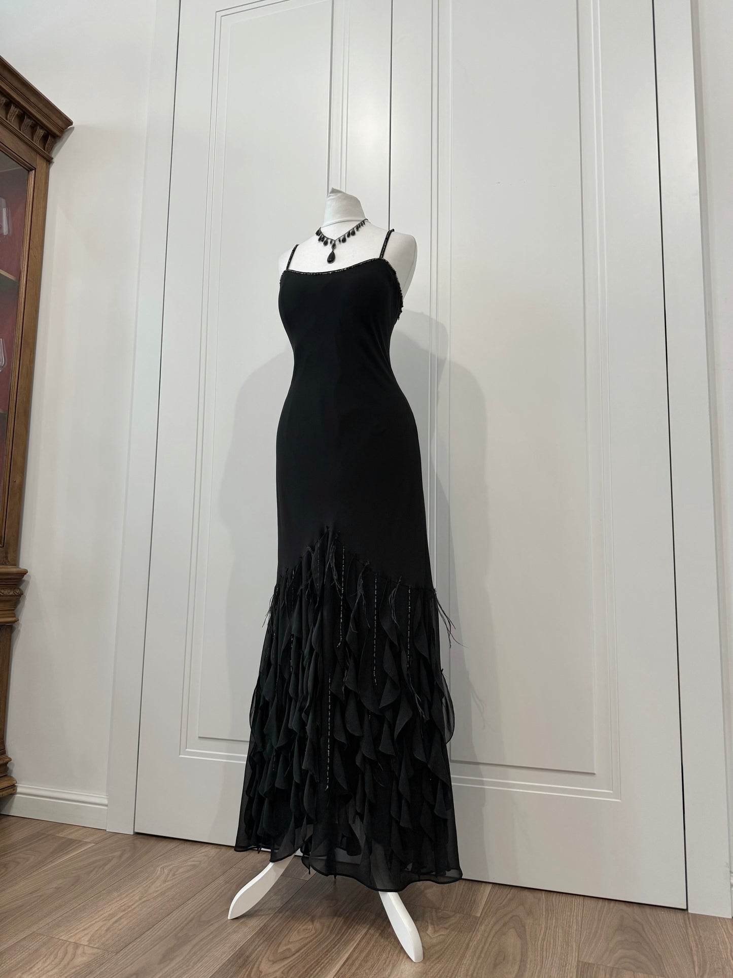 Black Ruffled Maxi Dress