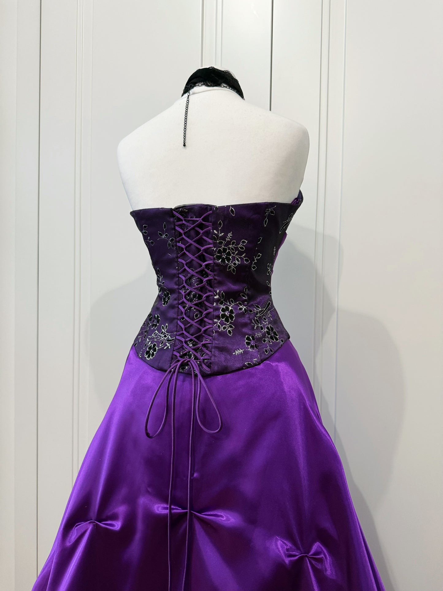 Purple&black long fluffy dress